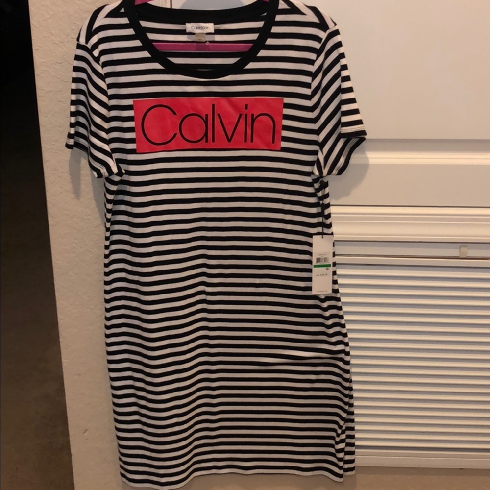 Calvin Klein Stripped T-shirt Dress